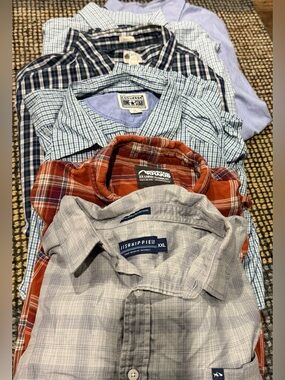 Fish Hippie Gray L/SButton-Up & Ralph Lauren, JCrew, converse Mixed Shirt Bundle